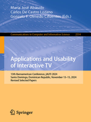 cover image of Applications and Usability of Interactive TV